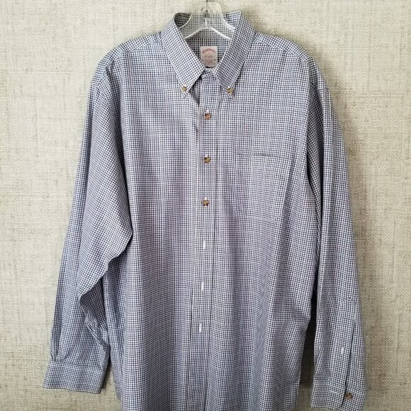 Brooks Brothers The Original Fold Shirt Non-Iron Mens Button Down Size Large (L) - Picture 4 of 9